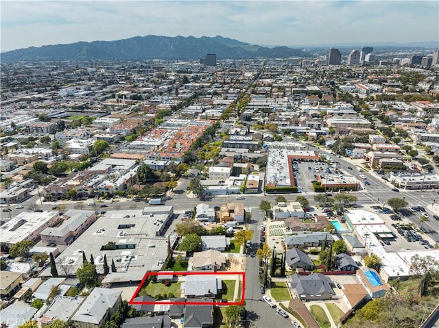 aerial view featuring a mountain view