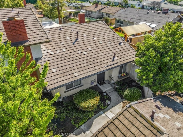 aerial view with a residential view