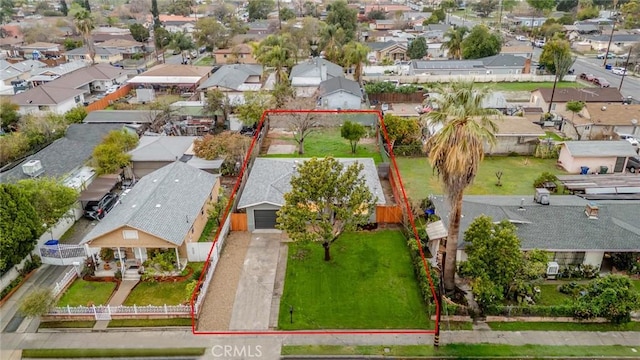 aerial view with a residential view