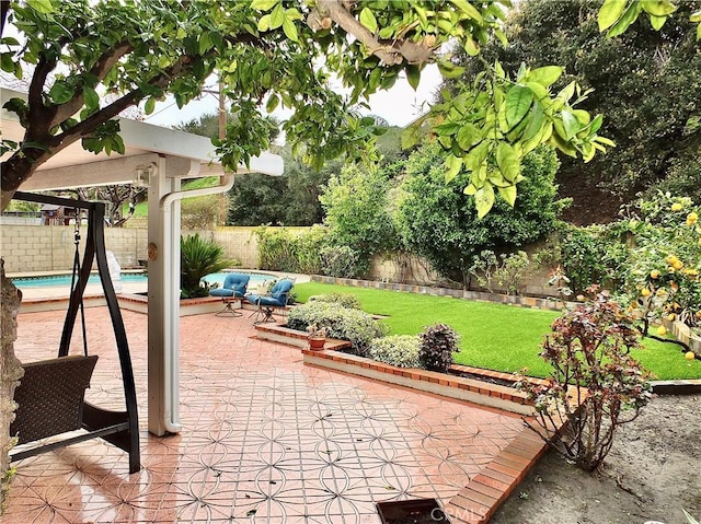 view of patio / terrace with a fenced in pool and a fenced backyard