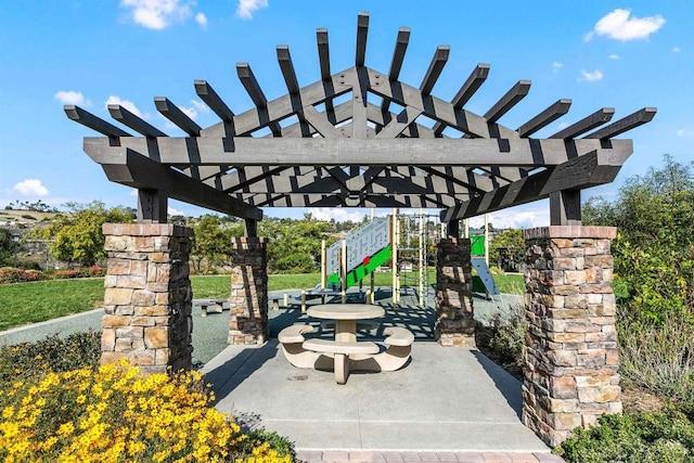 view of patio / terrace with a pergola