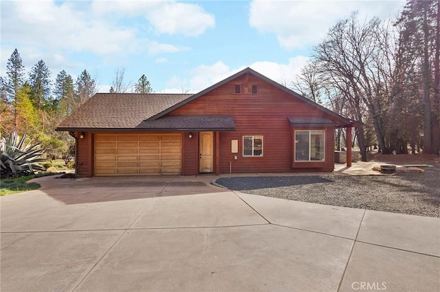 13725 Nimshew Rd, Magalia, CA 95954 - rustic home with a garage, driveway, and a shingled roof