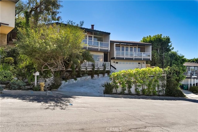 view of building exterior featuring a garage