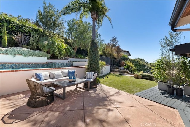 view of patio / terrace with an outdoor living space