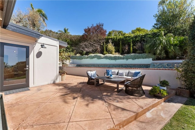 view of patio featuring outdoor lounge area