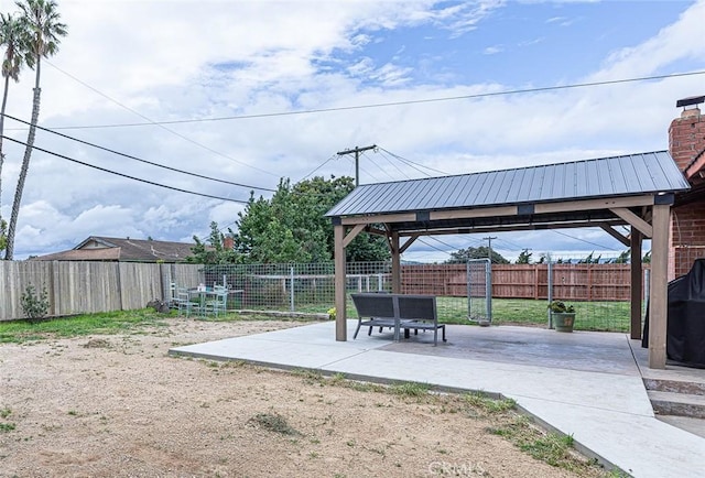 view of yard with a fenced backyard and a patio area