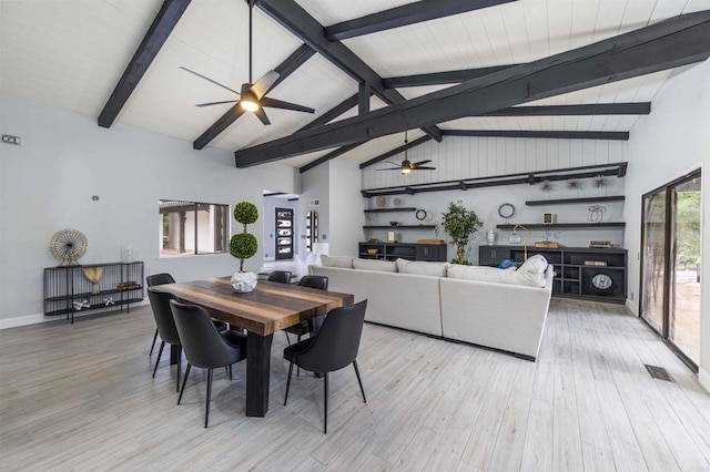32404 Womsi Rd, Pauma Valley, CA 92061 - dining space with ceiling fan and light wood-style flooring