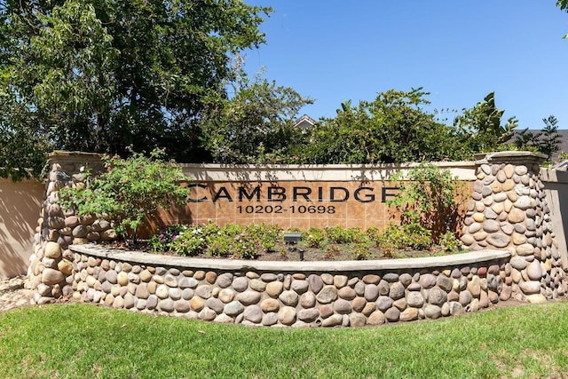 view of community sign