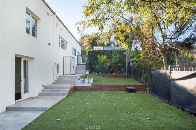 view of yard with fence