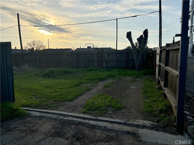 view of yard with fence