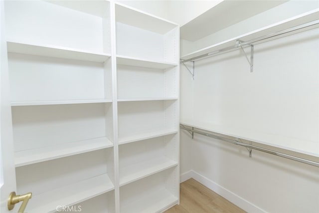 walk in closet featuring light wood-style floors