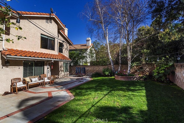 23461 Darcy Ln, Newhall, CA 91321 - view of yard with outdoor lounge area and a patio