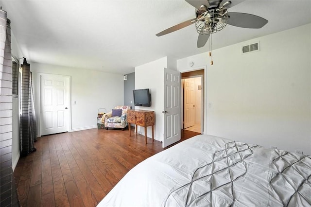 23461 Darcy Ln, Newhall, CA 91321 - bedroom featuring wood-type flooring and a ceiling fan