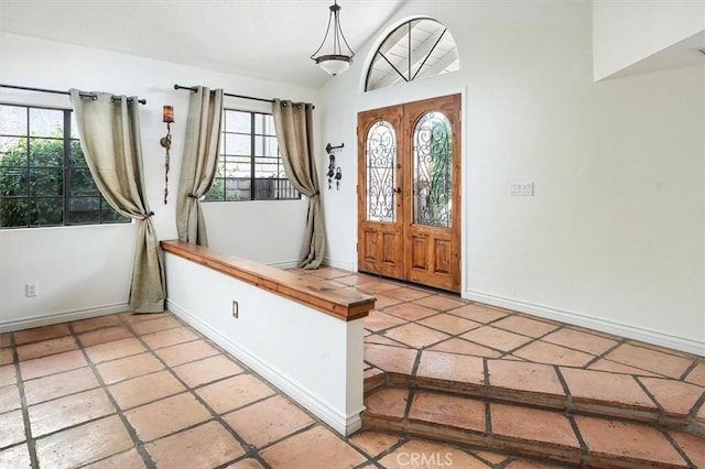 23461 Darcy Ln, Newhall, CA 91321 - foyer entrance featuring healthy amount of natural light and lofted ceiling