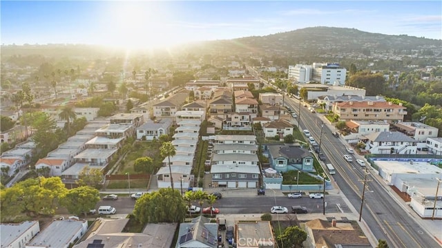 birds eye view of property featuring a residential view and a mountain view