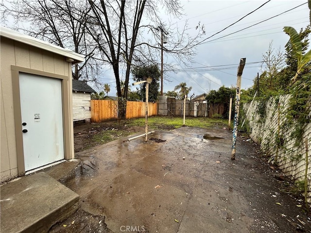 view of patio featuring a fenced backyard