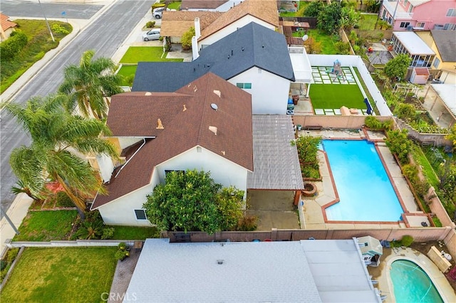 bird's eye view with a residential view