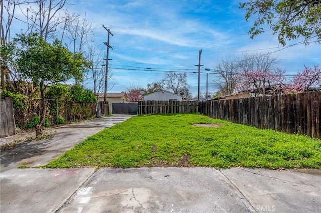 view of yard with fence