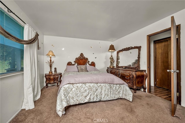 bedroom with carpet