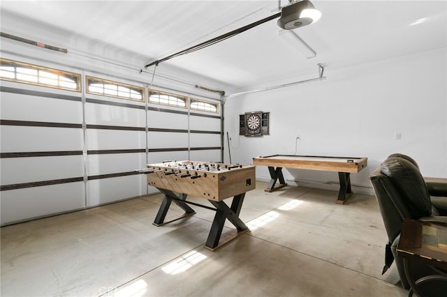 interior space with a garage and concrete floors