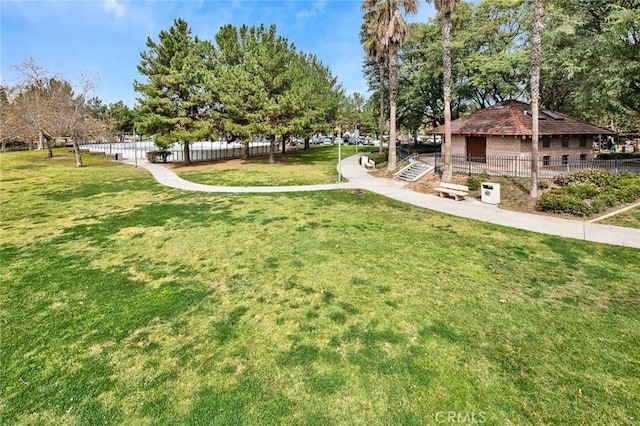 view of yard featuring fence