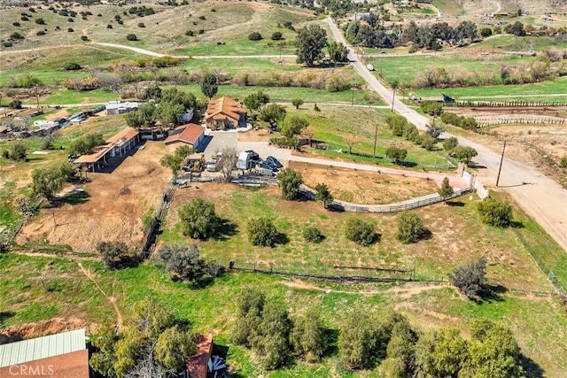 drone / aerial view with a rural view