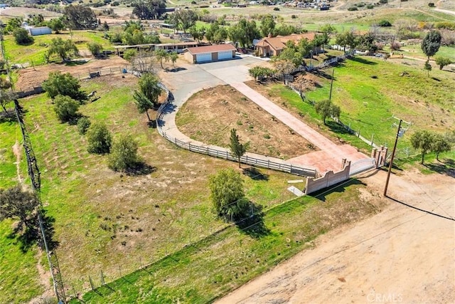 drone / aerial view featuring a rural view