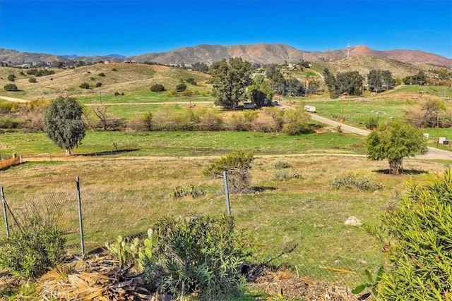 mountain view with a rural view