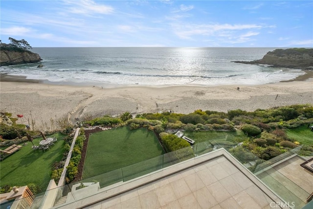 water view featuring a beach view