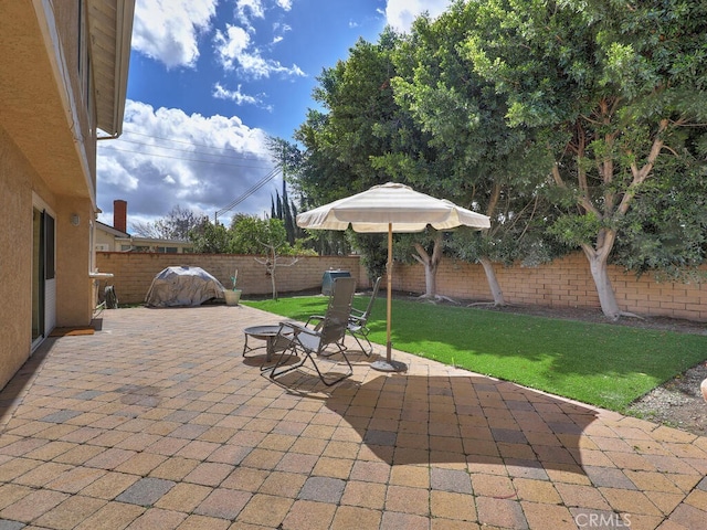 view of patio / terrace featuring a fenced backyard