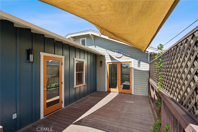 deck with french doors