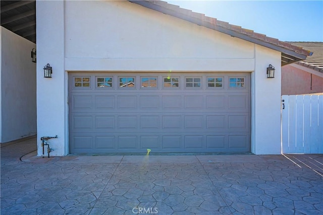 garage with driveway