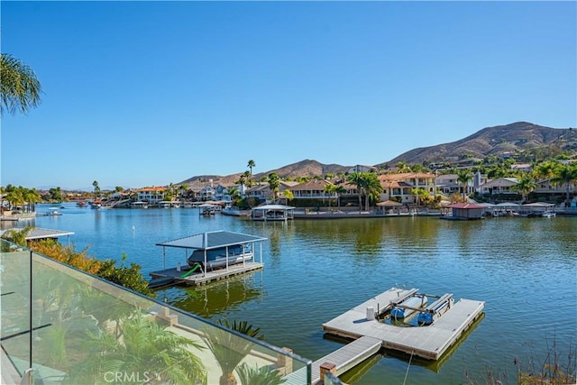 30360 Point Marina Dr, Canyon Lake, CA 92587 - dock area with a residential view and a water and mountain view