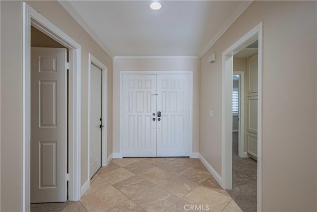 30360 Point Marina Dr, Canyon Lake, CA 92587 - foyer entrance featuring baseboards and crown molding
