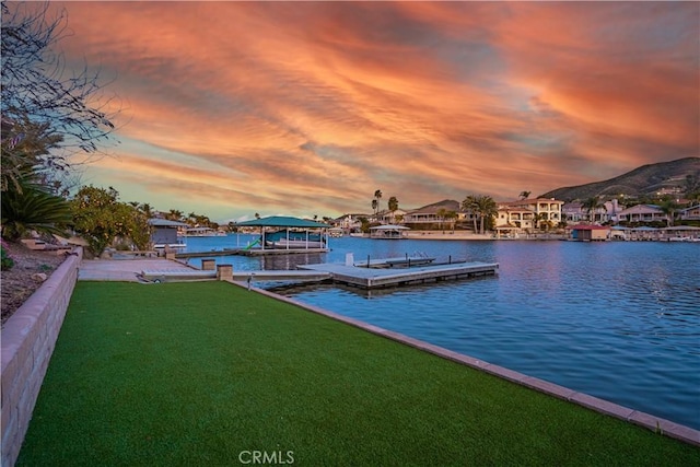 30360 Point Marina Dr, Canyon Lake, CA 92587 - view of dock with a water and mountain view and a yard