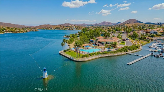 30360 Point Marina Dr, Canyon Lake, CA 92587 - birds eye view of property with a water and mountain view