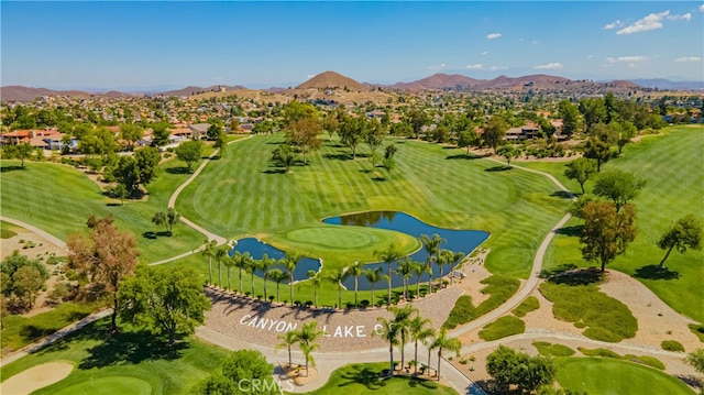 30360 Point Marina Dr, Canyon Lake, CA 92587 - birds eye view of property with a water and mountain view, golf course view, and a residential view