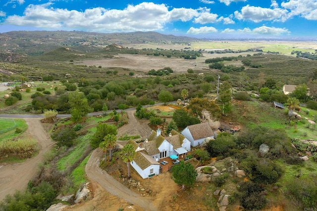 drone / aerial view with a mountain view