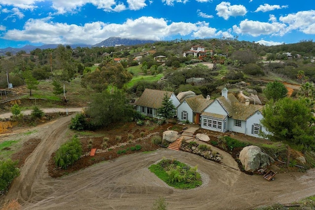 drone / aerial view with a mountain view