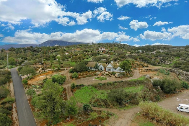 aerial view featuring a mountain view