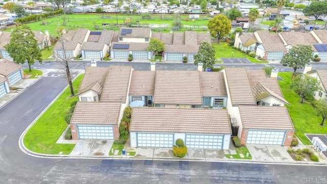 aerial view with a residential view