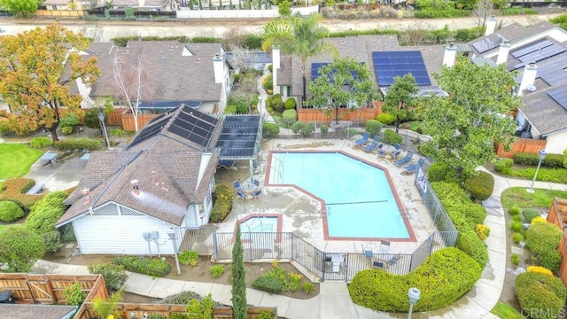 bird's eye view featuring a residential view