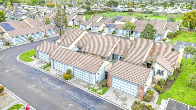 drone / aerial view with a residential view