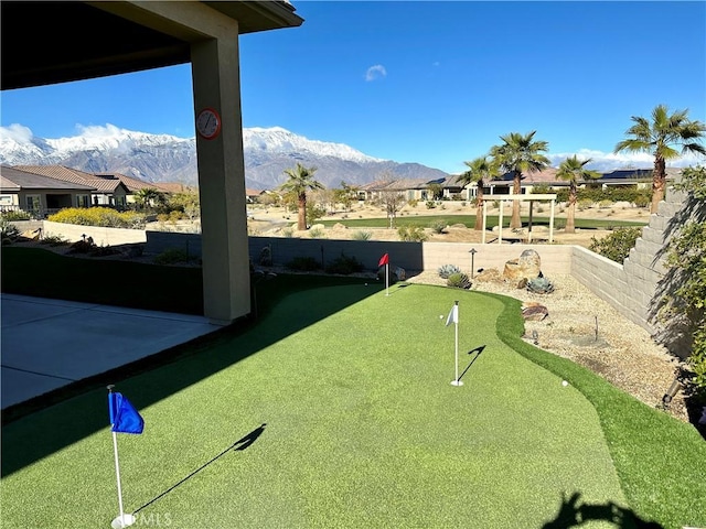 exterior space with a mountain view