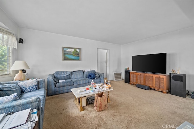 living room featuring carpet floors