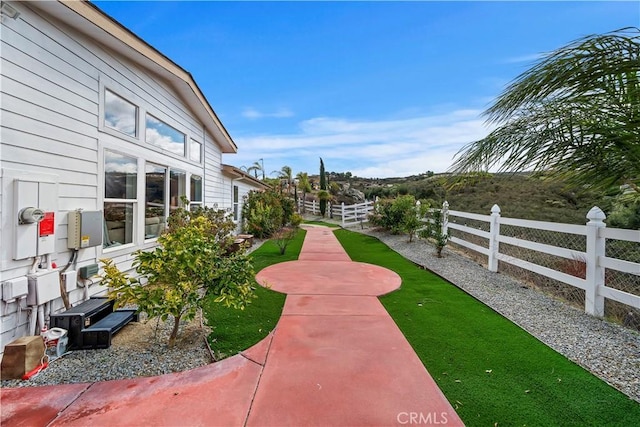 view of yard with fence