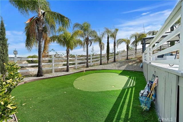 view of yard featuring fence