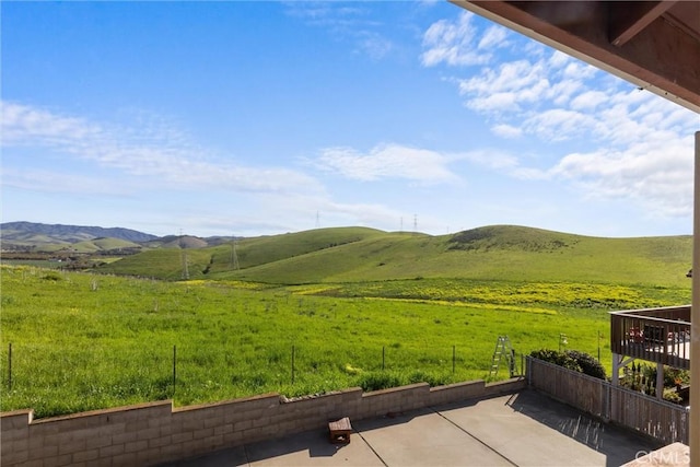 property view of mountains with a rural view