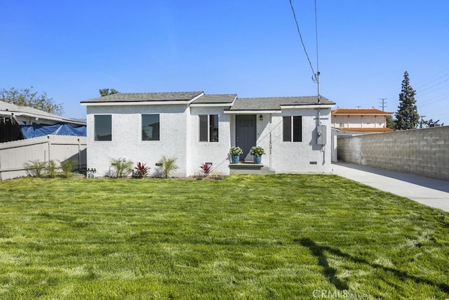 11541 Basye St, El Monte, CA 91732 - view of front of property with a front yard, fence, and stucco siding