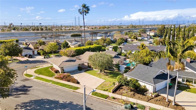 drone / aerial view with a residential view